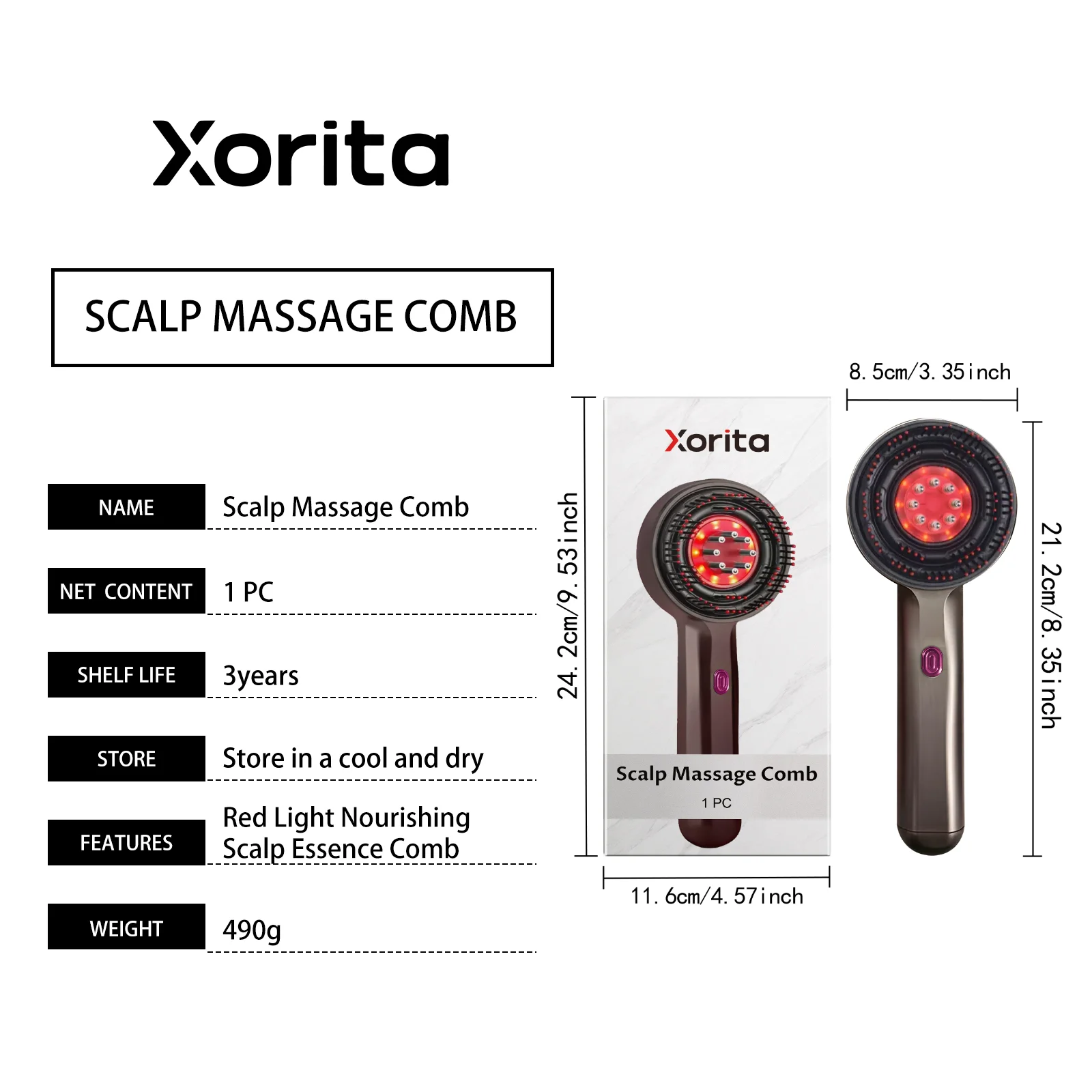 xorita 2nd gen electric scalp massage comb Xor HX 04 45
