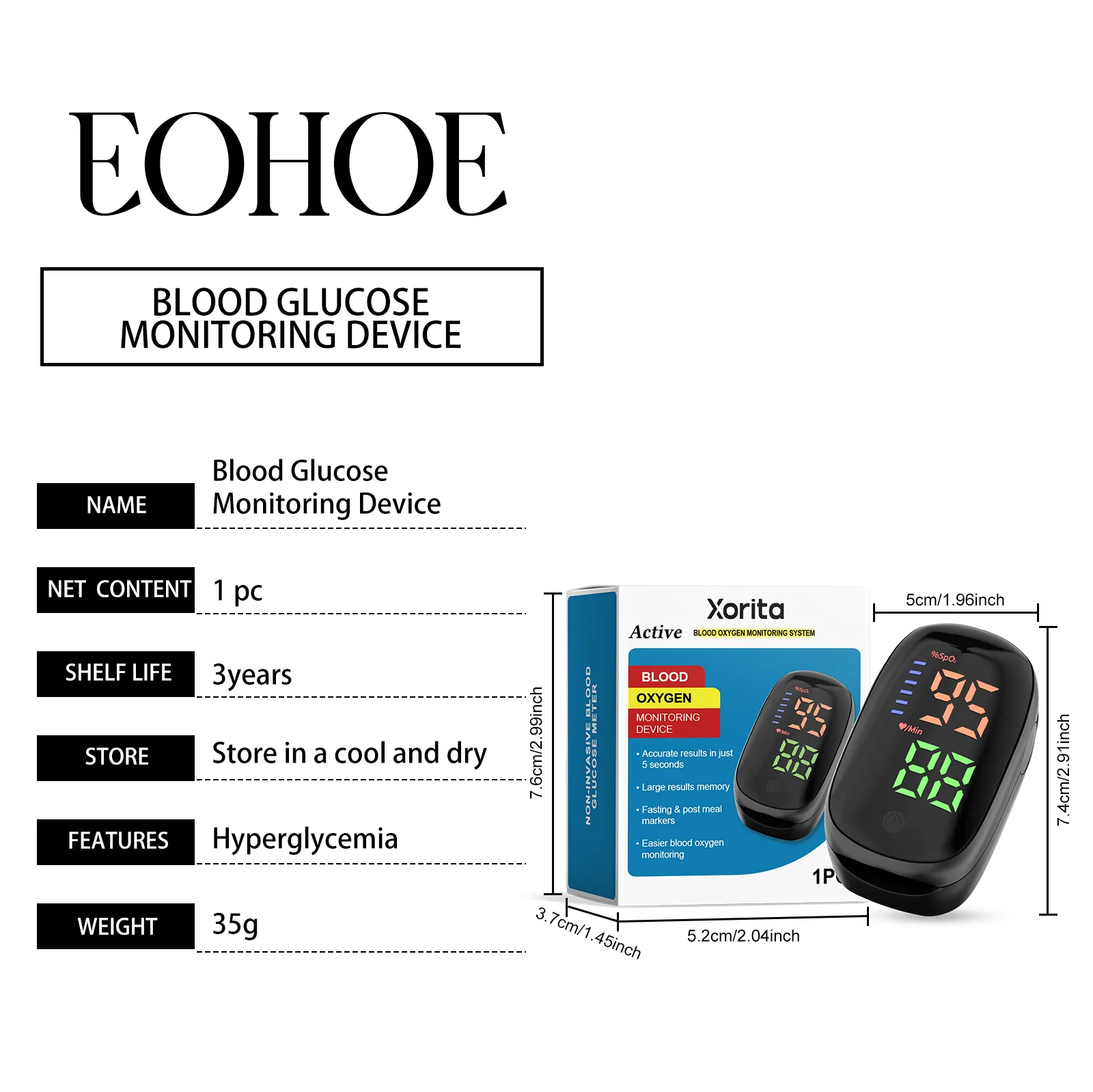 xorita portable blood glucose monitor Xor HX 14 142