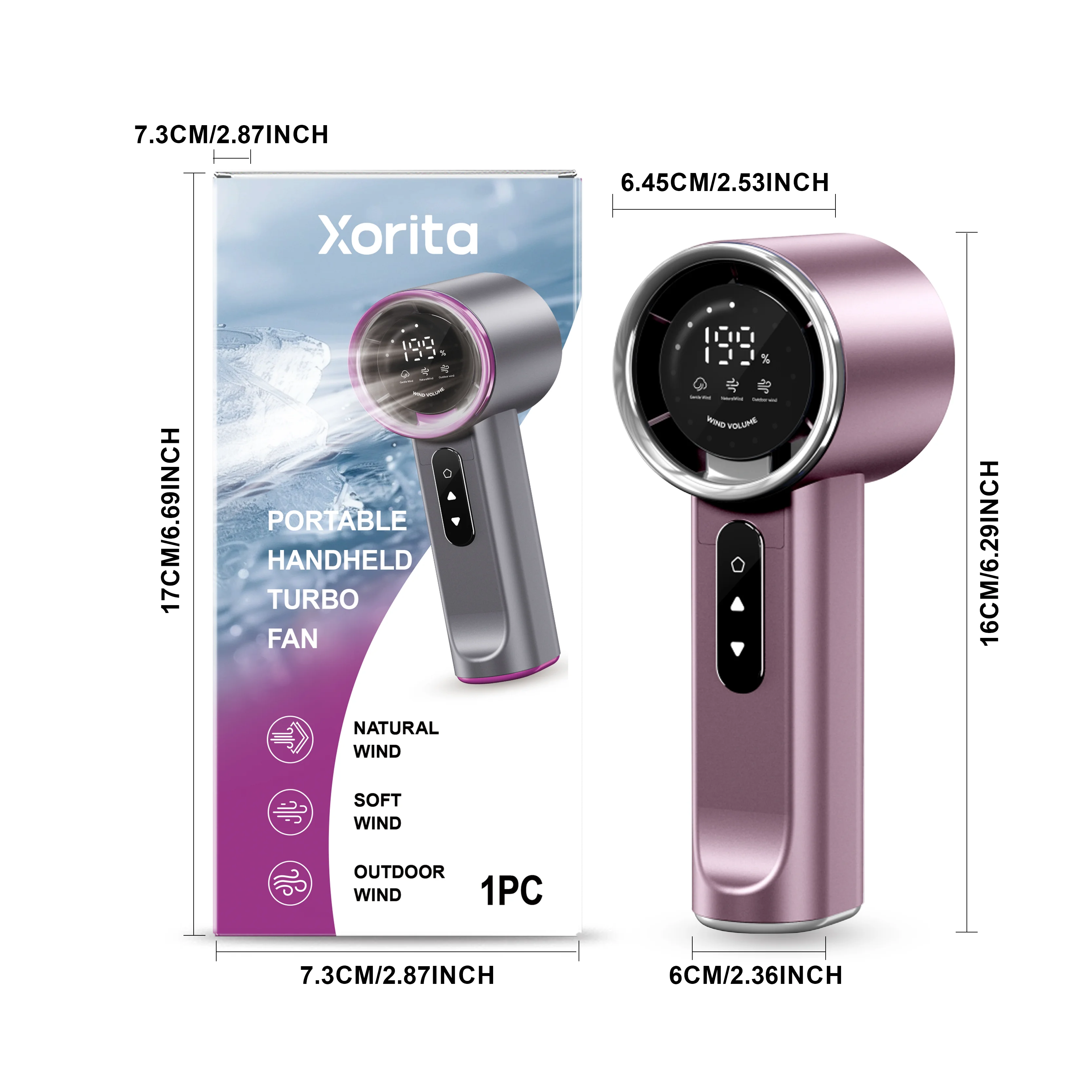 xorita purple handheld fan Xor HX 01 7